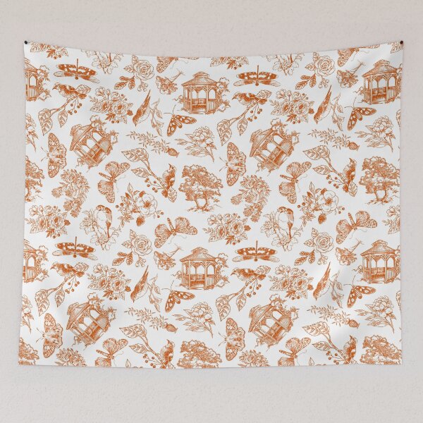 Item preview, Hand Drawn Victorian Garden in Dark Orange  designed and sold by KSimpson838.