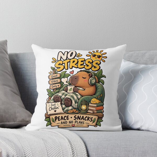 Item preview, No Stress Capybara – Peace Snacks and No Plans designed and sold by Srijan-studio.