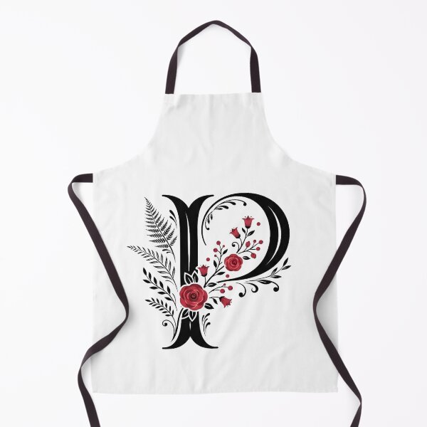 Item preview,  Black and red Floral Letter P Botanical Monogram designed and sold by ITCHAWAWAA.