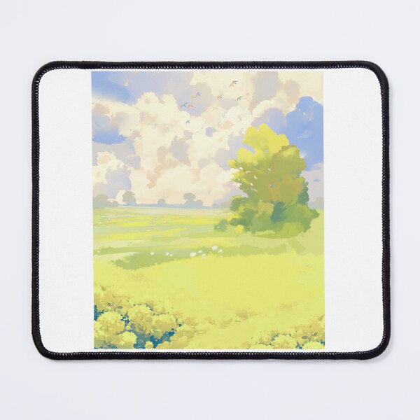 Item preview, Bright Anime Summer Meadow Watercolor Landscape Background designed and sold by Rehnair.