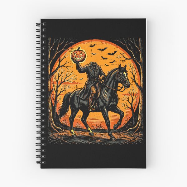 Artikelvorschau, Kopfloser Reiter, Kürbisreiter, gruseliges Halloween-Gothic-Design entworfen und verkauft von Rahamkshop.