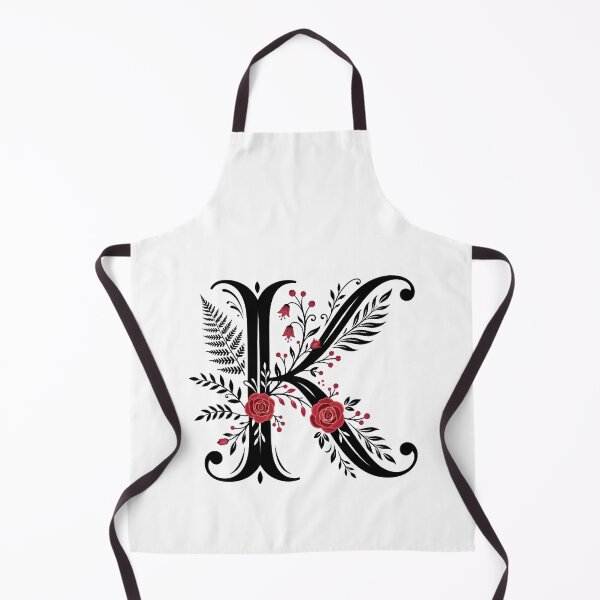 Item preview, Black and red Floral Letter K Botanical Monogram designed and sold by ITCHAWAWAA.