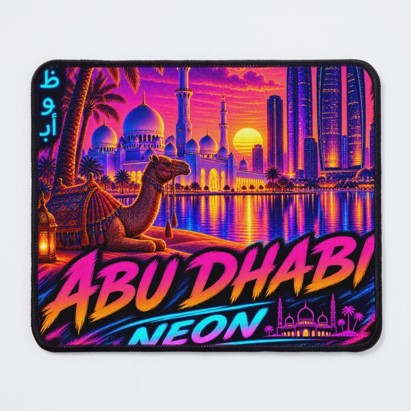 Item preview, Abu Dhabi Neon Sunset Cityscape designed and sold by Houldi.