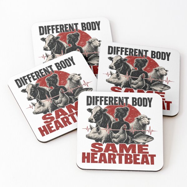 Item preview, Different Body, Same Heartbeat | Vegan Animal Rights Design designed and sold by KortsaCrea.