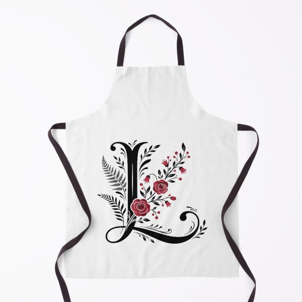 Item preview, Black and red Floral Letter L Botanical Monogram designed and sold by ITCHAWAWAA.