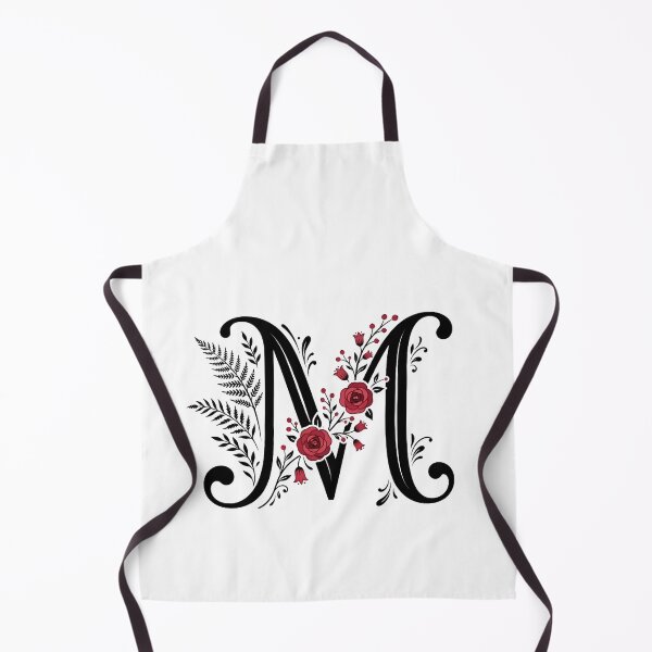 Item preview,  Black and red Floral Letter M Botanical Monogram designed and sold by ITCHAWAWAA.