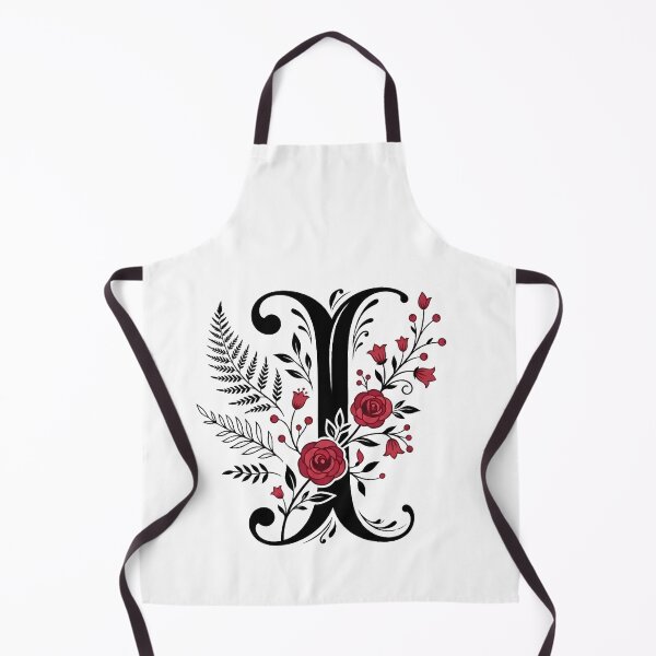 Item preview,  Black and red Floral Letter I Botanical Monogram designed and sold by ITCHAWAWAA.