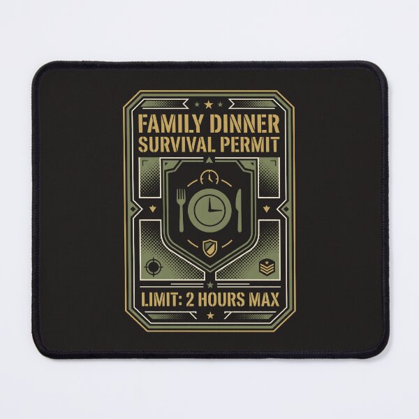 Item preview, Family Dinner Survival Permit Military Style Humor designed and sold by SplashTastic.