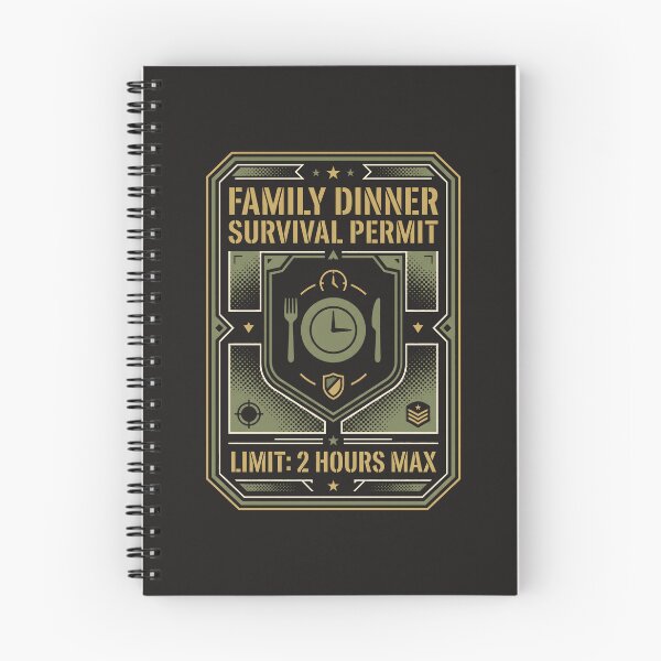 Item preview, Family Dinner Survival Permit Military Style Humor designed and sold by SplashTastic.