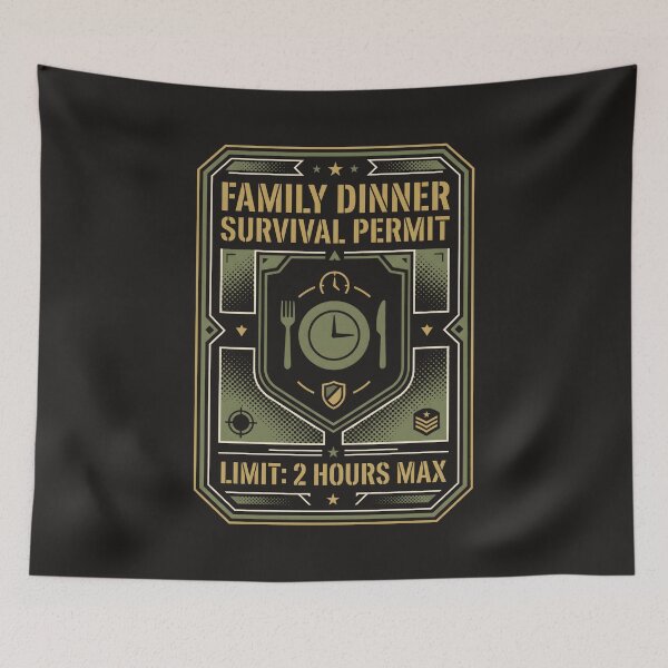 Item preview, Family Dinner Survival Permit Military Style Humor designed and sold by SplashTastic.