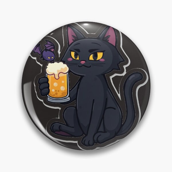 Item preview, Black Vampire Cat Drinking a Cold Beer designed and sold by MargaretPolanco.
