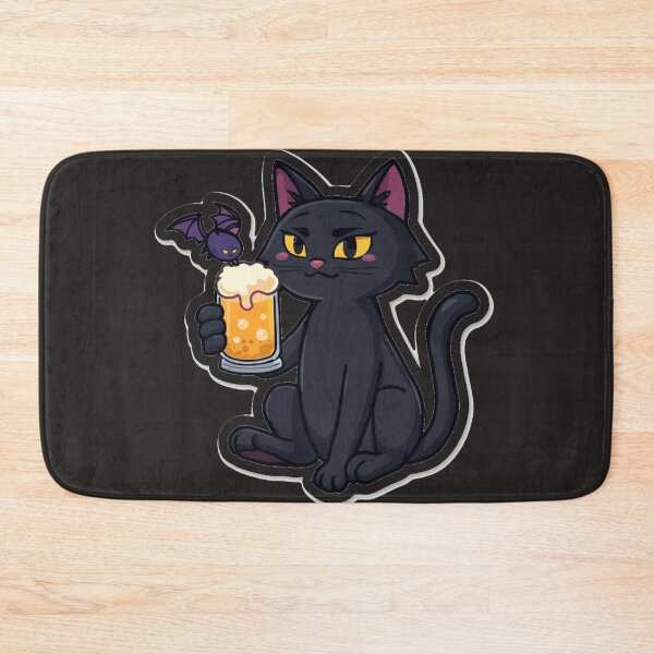 Item preview, Black Vampire Cat Drinking a Cold Beer designed and sold by MargaretPolanco.