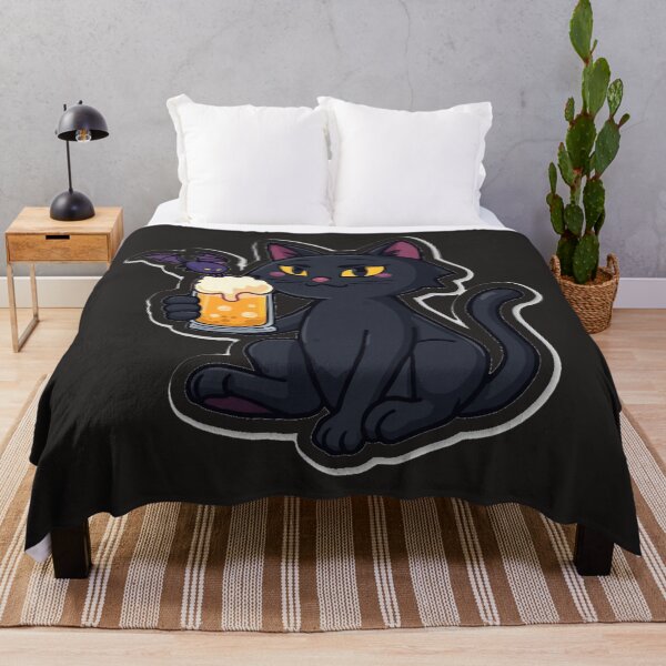Item preview, Black Vampire Cat Drinking a Cold Beer designed and sold by MargaretPolanco.