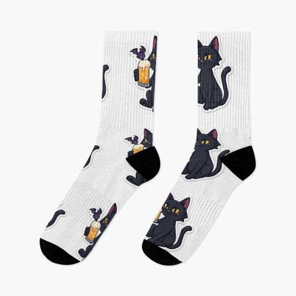 Item preview, Black Vampire Cat Drinking a Cold Beer designed and sold by MargaretPolanco.