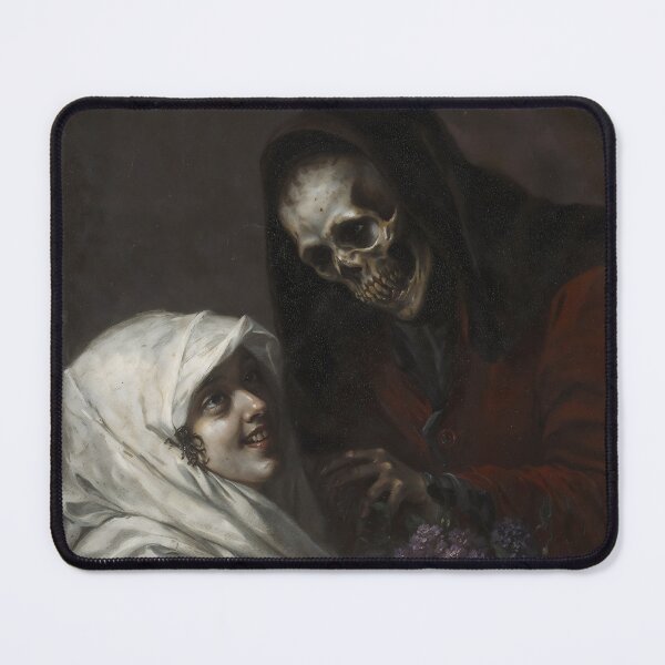 Item preview, Gothic Death And Maiden With Flowers Painting designed and sold by DarkHolyQueen.