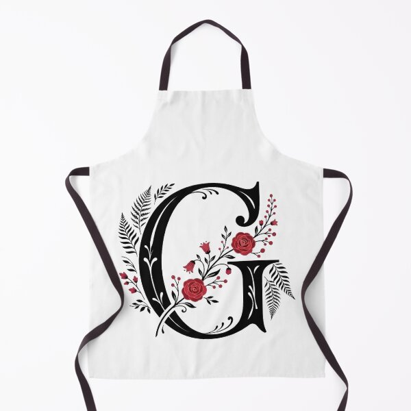 Item preview, Black and red Floral Letter G Botanical Monogram designed and sold by ITCHAWAWAA.