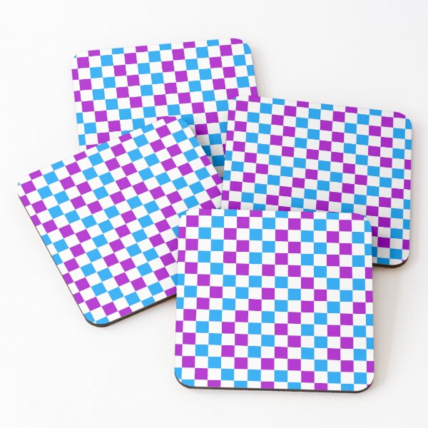 Item preview, Blue And Purple Checkered Design White  designed and sold by PatternTitan.