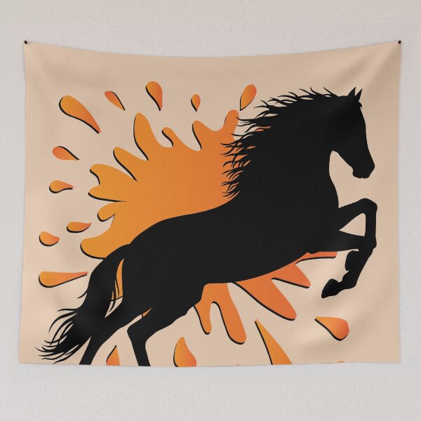 Item preview, A silhouette of a rearing Arabian horse designed and sold by Cheval-de-coeur.