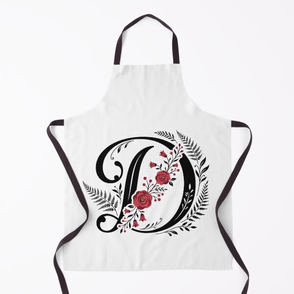 Item preview, Black and red Floral Letter D Botanical Monogram designed and sold by ITCHAWAWAA.