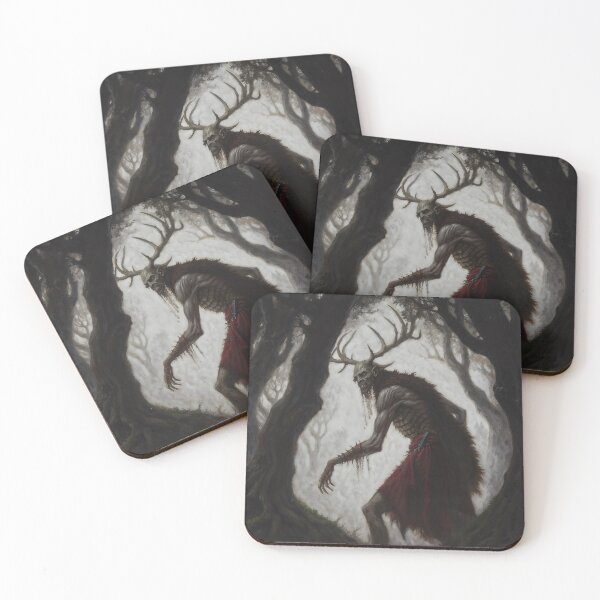 Item preview, Gothic Horned Forest Demon Wendigo Painting designed and sold by DarkHolyQueen.