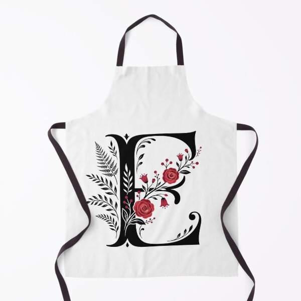 Item preview, Black and red Floral Letter E Botanical Monogram designed and sold by ITCHAWAWAA.