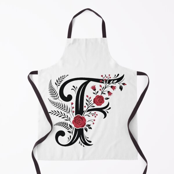 Item preview,  Black and red Floral Letter F Botanical Monogram designed and sold by ITCHAWAWAA.