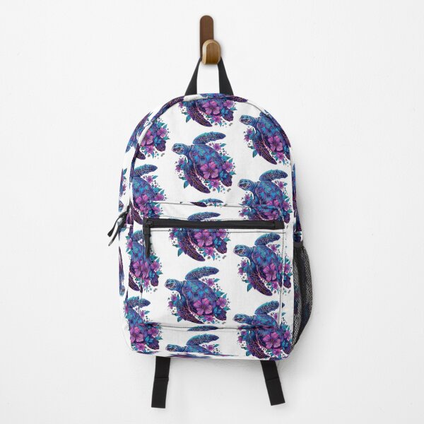 Item preview, Celestial Sea Turtle Voyager: Vibrant Nebula Shell & Flowers designed and sold by zoughlal.