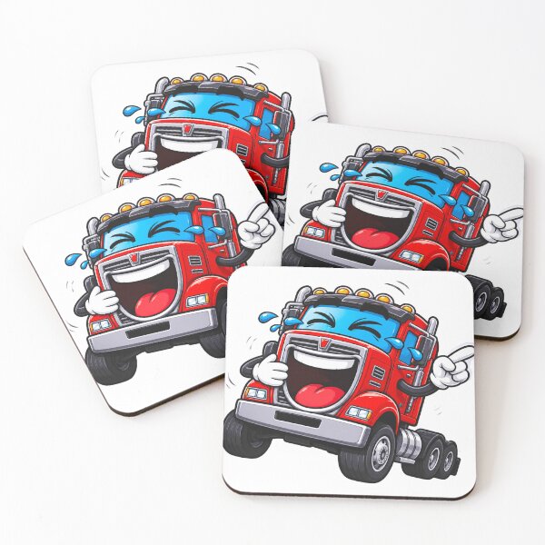 Item preview, Funny Laughing Red Truck Cartoon - Hilarious Semi Truck Humour designed and sold by Haque Designs.