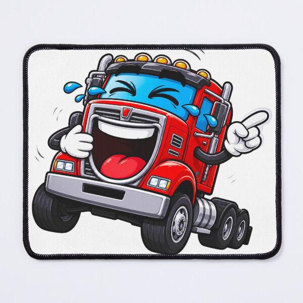 Item preview, Funny Laughing Red Truck Cartoon - Hilarious Semi Truck Humour designed and sold by Haque Designs.