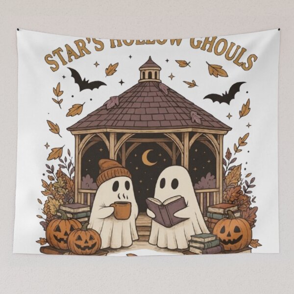Item preview, Star's Hollow Ghouls Coffin Gazebo Bookish Autumn Graphic Tee Design designed and sold by CreativeNest Prints.