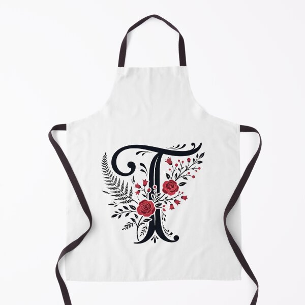 Item preview, Black and red Floral Letter T  Botanical Monogram designed and sold by ITCHAWAWAA.
