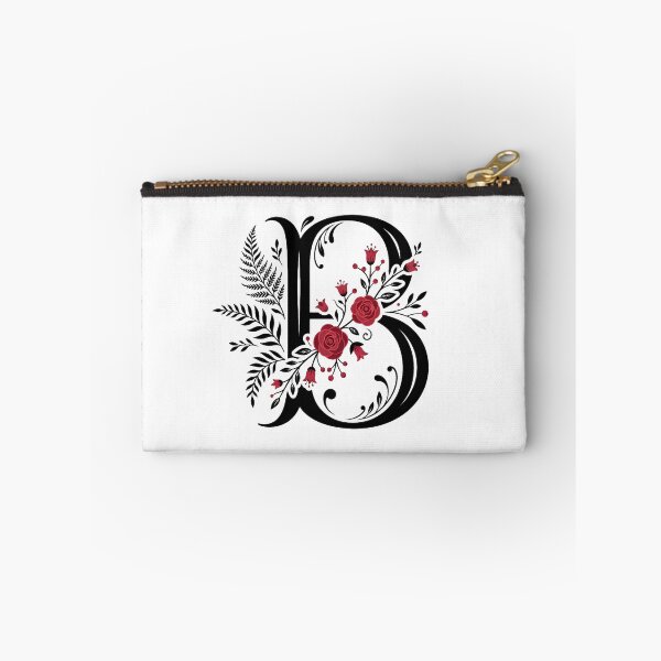 Item preview, Black and red Floral Letter B Botanical Monogram designed and sold by ITCHAWAWAA.