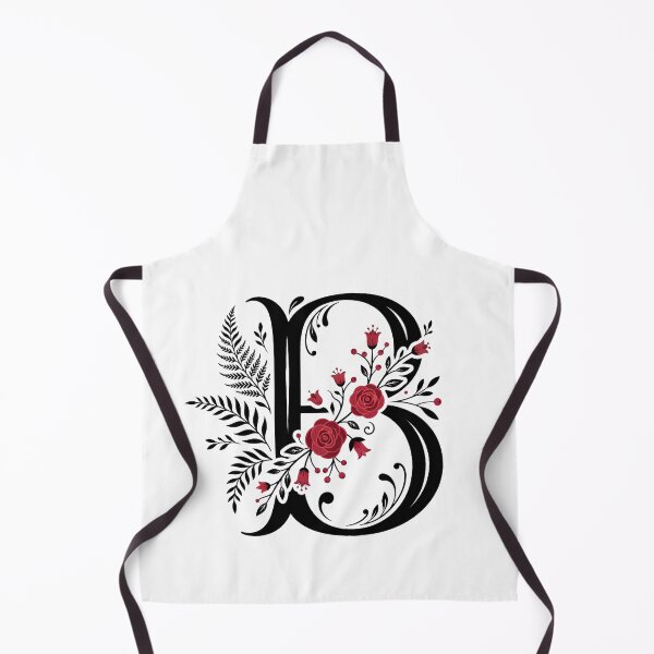 Item preview, Black and red Floral Letter B Botanical Monogram designed and sold by ITCHAWAWAA.