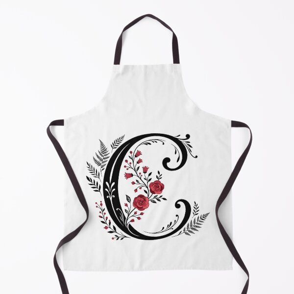 Item preview, Black and red Floral Letter C Botanical Monogram designed and sold by ITCHAWAWAA.