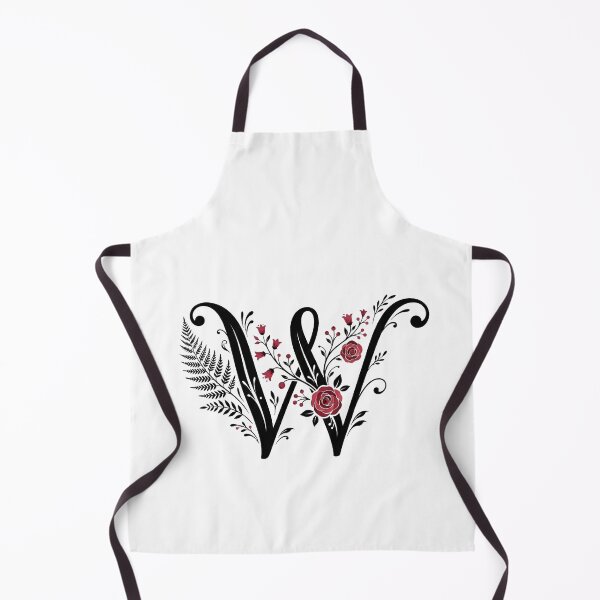 Item preview, Black and red Floral Letter W Botanical Monogram designed and sold by ITCHAWAWAA.