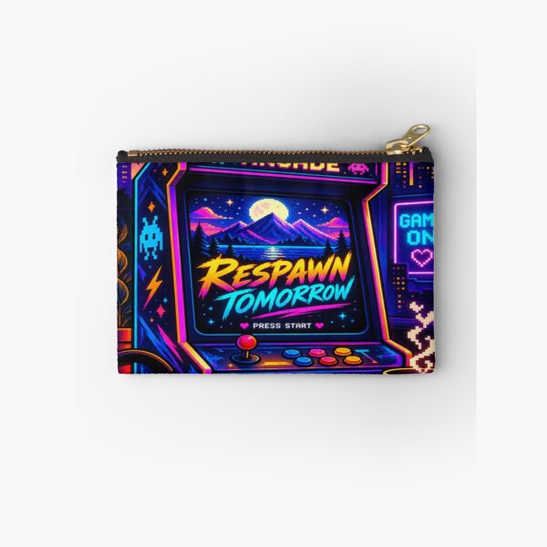 Item preview, Respawn Tomorrow Retro Arcade Gaming Neon Pixel Art Gamer Design designed and sold by TulipsArtDesigns .