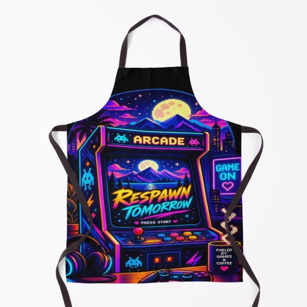 Item preview, Respawn Tomorrow Retro Arcade Gaming Neon Pixel Art Gamer Design designed and sold by TulipsArtDesigns .