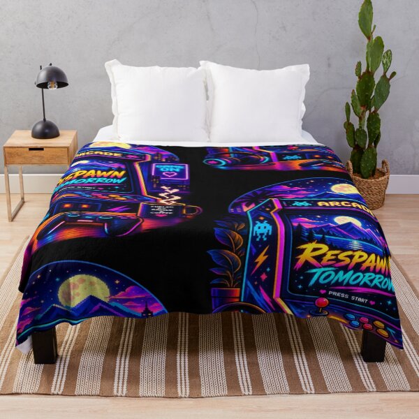 Item preview, Respawn Tomorrow Retro Arcade Gaming Neon Pixel Art Gamer Design designed and sold by TulipsArtDesigns .