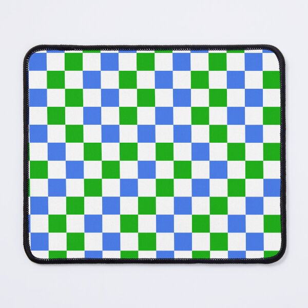 Item preview, Blue And Green Checkered Design White designed and sold by PatternTitan.