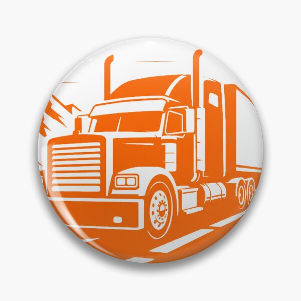 Artikelvorschau, Oldtimer-Sattelzug-Autobahnemblem – Klassisches Truckerleben entworfen und verkauft von Haque Designs.