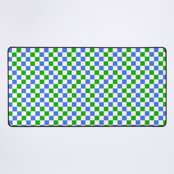 Item preview, Blue And Green Checkered Design White  designed and sold by PatternTitan.