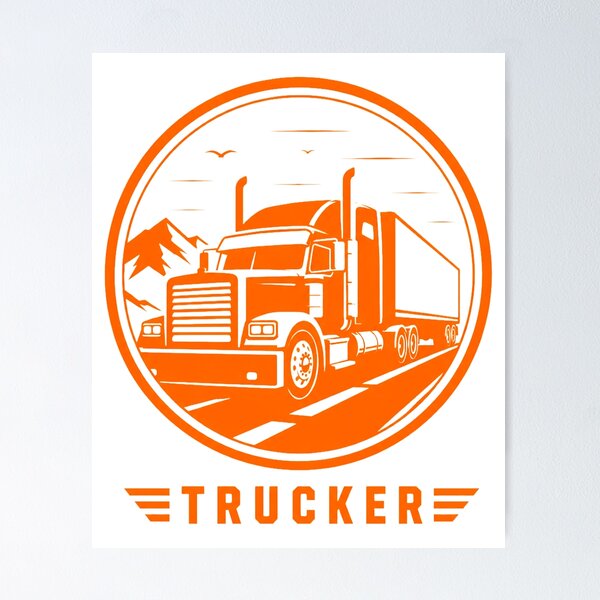 Item preview, Vintage Semi Truck Highway Emblem - Classic Trucker Life designed and sold by Haque Designs.