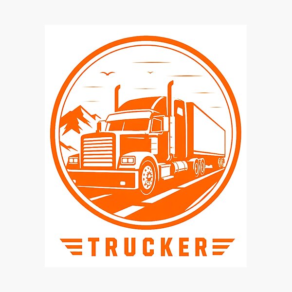 Item preview, Vintage Semi Truck Highway Emblem - Classic Trucker Life designed and sold by Haque Designs.