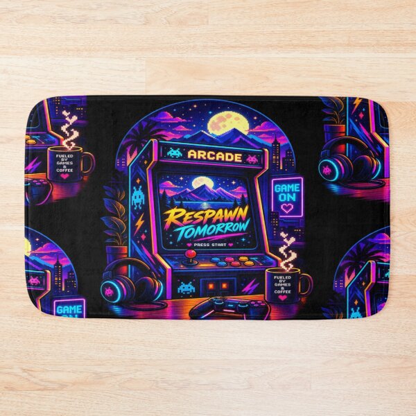 Item preview, Respawn Tomorrow Retro Arcade Gaming Neon Pixel Art Gamer Design designed and sold by TulipsArtDesigns .