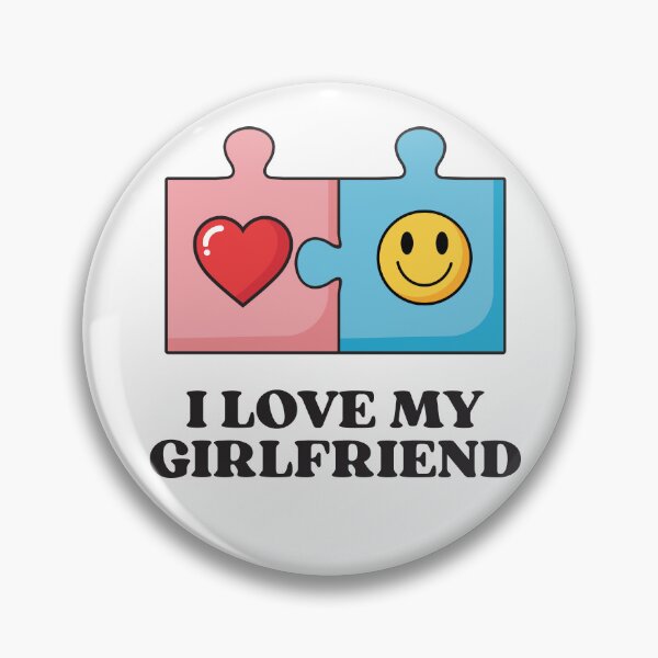 Item preview, I Love My Girlfriend - Heart Smiley Puzzle Piece  designed and sold by FemmePod.