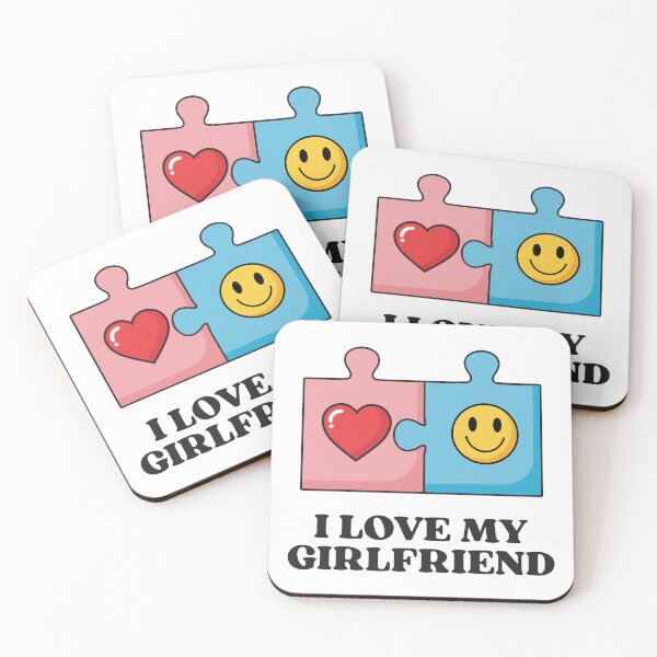 Item preview, I Love My Girlfriend - Heart Smiley Puzzle Piece  designed and sold by FemmePod.