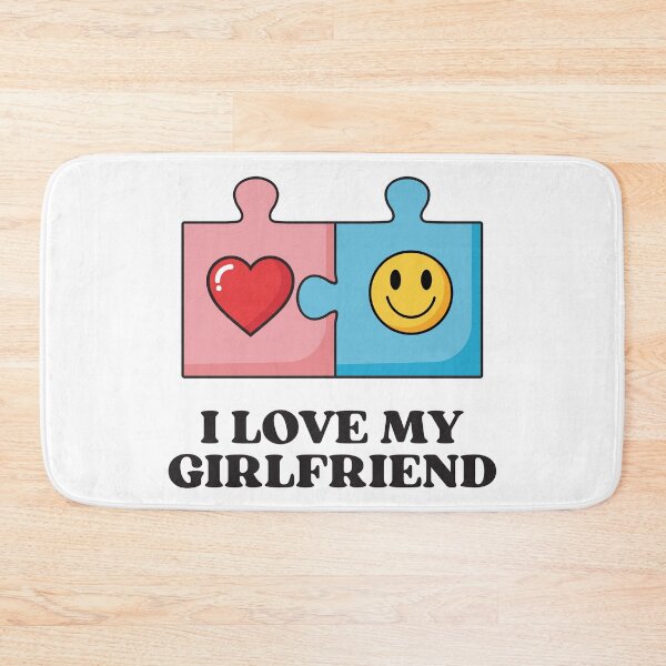 Item preview, I Love My Girlfriend - Heart Smiley Puzzle Piece  designed and sold by FemmePod.