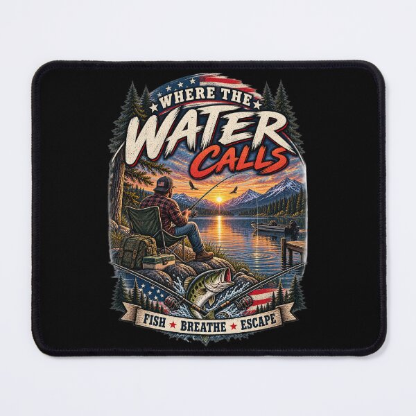 Item preview, Where the Water Calls - Vintage Fisching Americana Outdoor - T-Shirt designed and sold by DomKo10.