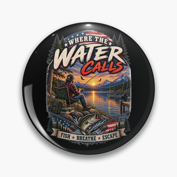 Item preview, Where the Water Calls - Vintage Fisching Americana Outdoor - T-Shirt designed and sold by DomKo10.
