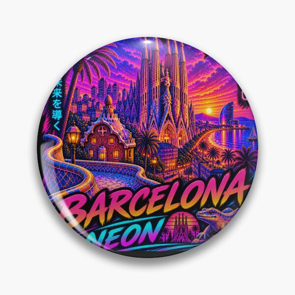 Item preview, Barcelona Neon Sunset Cityscape designed and sold by Houldi.
